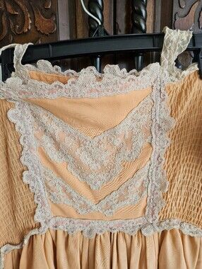 Antique Silk And Lace Floor Length Dress